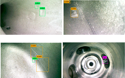 AI智能識(shí)別系統(tǒng)內(nèi)窺鏡損傷自動(dòng)識(shí)別示例:裂縫、缺損、腐蝕、嚴(yán)重積碳、凹陷等